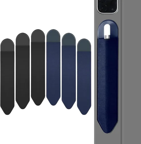 Vista 9 de Soporte para lápices Apple, paquete de 5 fundas elásticas duraderas para Apple Pencil (1ª y 2ª generación), funda adhesiva para iPad de Negro Negro