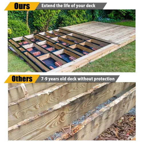 Vista 3 de Amazing Works Cinta de viguetas para terrazas – Cinta de vigueta resistente, 2 x 50 pies impermeable y resistente a la intemperie que protege