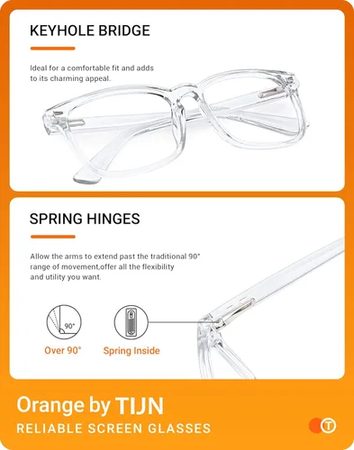 Vista 5 de TIJN - Gafas de lectura progresivas multifocales para mujeres, antiluz azul con bloqueo de luz, gafas vintage cuadradas para lectores