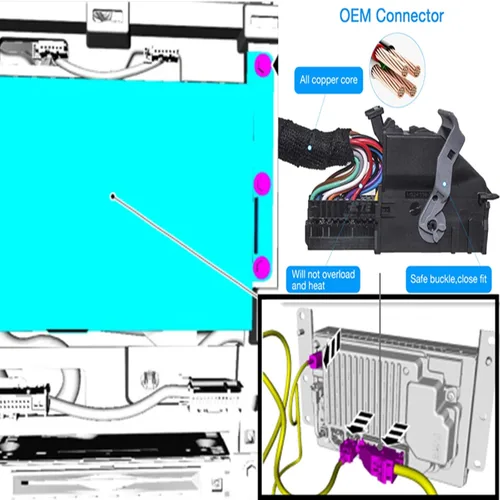 Vista 5 de Arnés de conversión PNP SYNC 1 a SYNC 3 de 4 a 8 pulgadas, adecuado para Ford Edge Fusion F-150 Mustang Super Load Power Harness Adapter y adaptador
