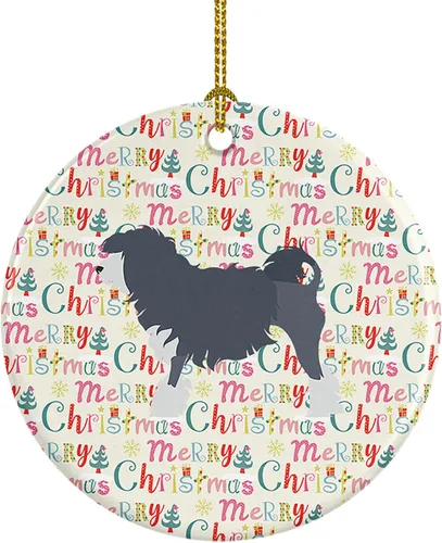 Vista 62 de Caroline's Treasures Affenpinscher - Adorno de cerámica con texto en inglés "Merry Christmas", multicolor para colgar en el árbol de Navidad