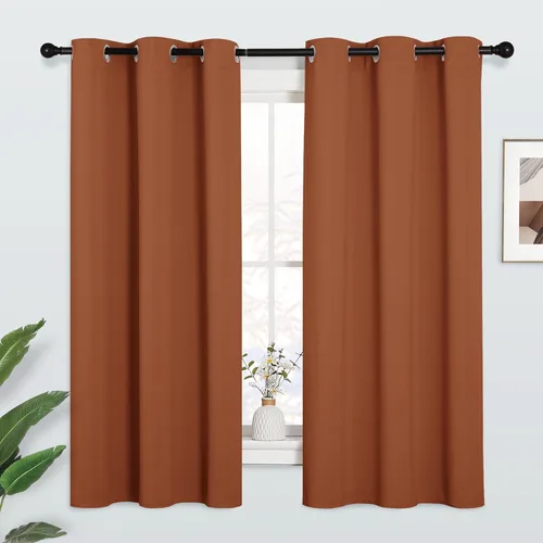 Vista 77 de KGORGE - Cortinas opacas grises para dormitorio 2 paneles, 42 x 63 pulgadas con ojales, cortinas de oscurecimiento de habitación con aislamiento