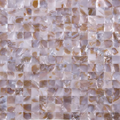 Vista 9 de Azulejo adhesivo sin costuras para despegar y pegar, concha de nácar para salpicaduras de cocina, metro sin lechada, 1 hoja de policromía