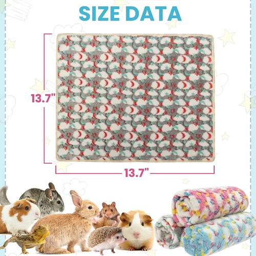 Vista 2 de CUSOZWO Tapete de ropa de cama de conejillo de indias, paquete de 3 unidades, impermeable, lavable, forro de jaula de ratas, accesorios de ropa