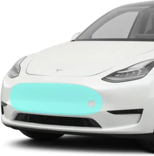 Vista 7 de TWRAPS Mini parachoques PPF para Tesla Model 3 – Cubierta protectora de pintura antiarañazos, protector de escudo autorreparable transparente