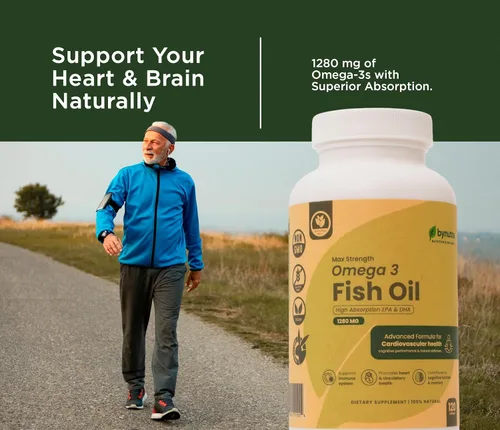 Vista 2 de Aceite de pescado Omega 3 – Max Strength 1280 mg cápsulas blandas con EPA 650 mg y DHA 450 mg – Cápsulas de aceite de pescado Omega-3 de alta