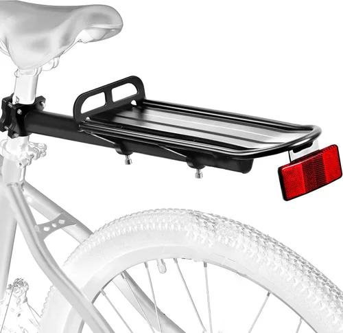 Portaequipajes trasero para bicicleta, Portaequipajes de carga para bicicleta, Aleación de aluminio, Reflectante de gran tamaño, Retráctil, Universal