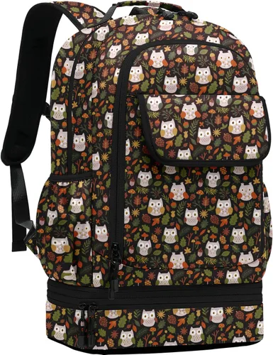 Vista 8 de Leaper Linda mochila para portátil de alpaca resistente al agua con aislamiento de doble cubierta bolsa de almuerzo negro