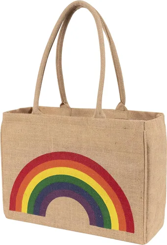 Vista 9 de Bolsa de mano de yute KAF Home para el mercado con asas, Talla única