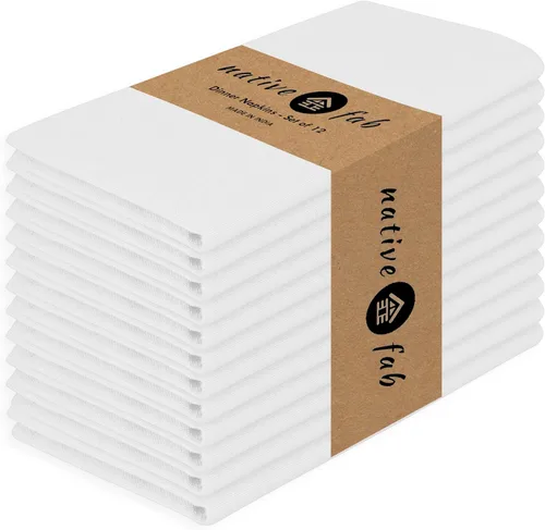 Vista 32 de Native Fab Blue Cloth Napkins, 4 Pack, 100% Cotton, 17x17 Inches, Heavy Duty, Soft Texture, Quick Drying, Great for Spring Holidays, Family