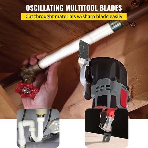 Vista 2 de VEVOR 100 piezas de cuchillas oscilantes, kit de cuchillas de multiherramienta de liberación rápida, cuchillas de herramienta HCS para madera