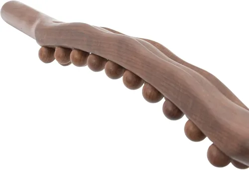 Vista 5 de Goodtar Guasha - Herramientas de madera para terapia de madera, raspado, masaje de drenaje linfático, doble fila de 20 cuentas, tratamiento