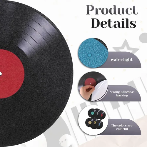 Vista 3 de 8 discos falsos para decoración de pared, decoración temática de discos de 9 pulgadas para paredes estéticas para decoración de pared del hogar