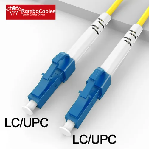 Vista 2 de Cable de Internet de fibra óptica LC a LC, cable de conexión de fibra óptica OS2, SM monomodo Simplex 9/125um LSZH amarillo OD 0.118 in