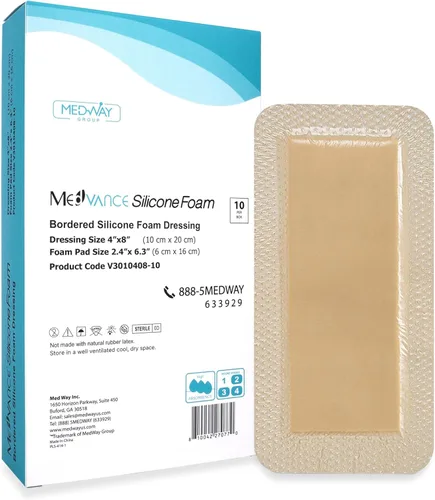 Vista 11 de Medvance Apósito de espuma de silicona súper absorbente – Apósito de espuma adhesiva de silicona impermeable – Cuidado de heridas fácil de aplicar