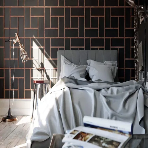 Vista 8 de 7 3/8"W X 7 3/8"H Extra Pequeña Otis Decorativos Paneles De Pared De Madera De Calado, Hickory