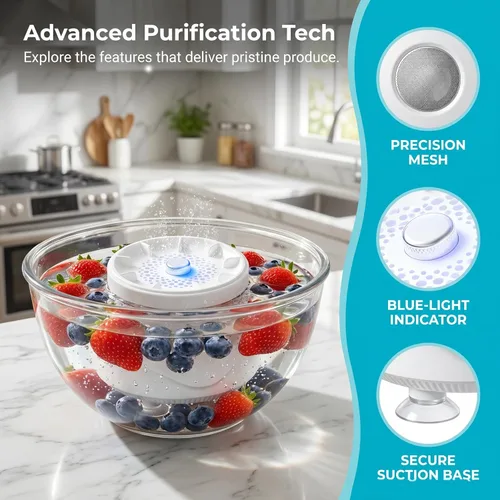 Vista 4 de Fruit and Vegetable Washing Machine, Vegetable Purifier Titanium Electrolysis Fruit and Veggie Cleaning Machine, Fruit Cleaner Device for Home