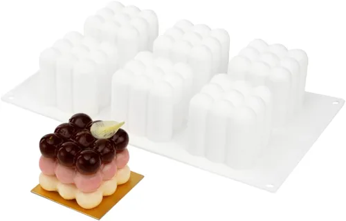 Vista 20 de Restaurantware - Molde para pastel de calabaza de 6 cavidades de Pastel, 1 molde de calabaza 3D listo para horno - Molde de silicona blanca