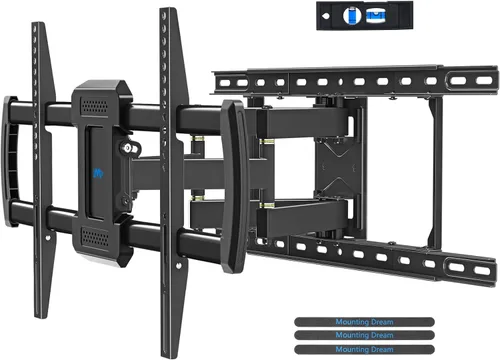 Vista 12 de Mounting Dream Soporte giratorio e inclinable para TV con certificación UL para la mayoría de televisores de 13 a 42 pulgadas, soporte de pared