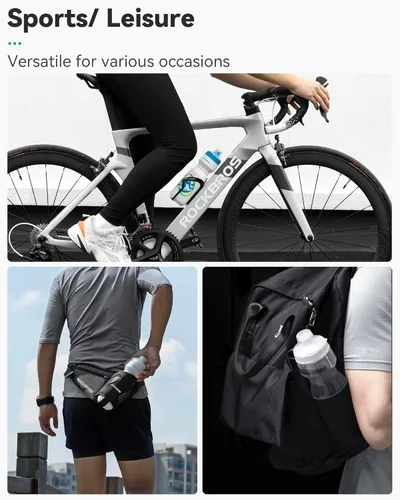 Vista 7 de ROCKBROS Botella de agua para ciclismo, botella de agua deportiva de 20 a 25 onzas, sin BPA