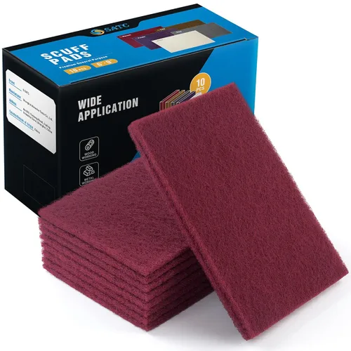 S SATC Paquete de 10 almohadillas de uso general granate de 6 x 9 pulgadas, paquete de 10 almohadillas automotrices para raspaduras, raspones,