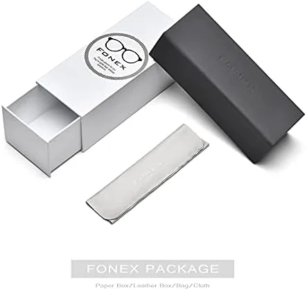 Vista 7 de FONEX Marco de gafas de titanio para hombres, gafas cuadradas lentes ópticas completas F85641