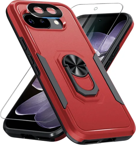 Vista 51 de Janmitta Funda para Google Pixel 7a con protector de pantalla + protector de lente de cámara, resistente a prueba de golpes, funda de teléfono