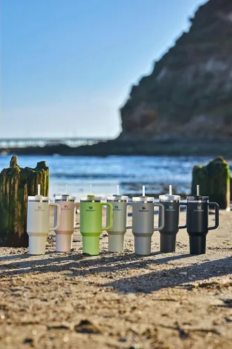 Vista 6 de STANLEY Quencher H2.0 - Vaso con pajilla, tapa de 3 posiciones Flowstate de 40 onzas, compatible con portavasos para viajes, vaso de acero Carbón