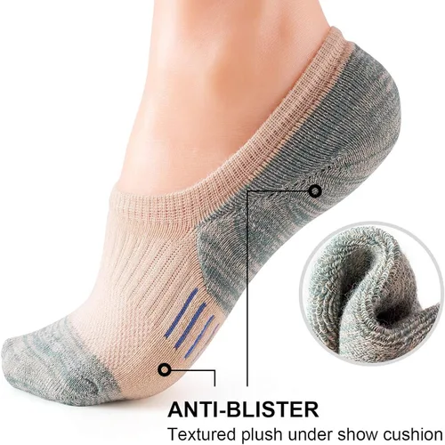 Vista 4 de Gonii Calcetines deportivos para mujer calcetines de tobillo acolchados para correr corte bajo 5-8 pares