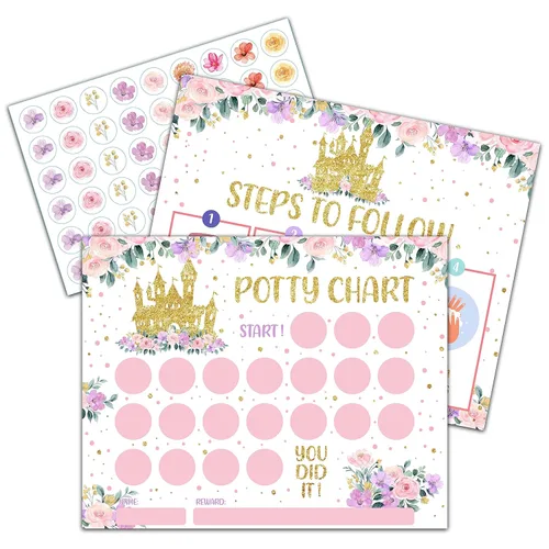 Vista 13 de Tabla de calcomanías de entrenamiento para ir al baño, 20 tablas para ir al baño con 432 calcomanías redondas y 1 hoja de instrucciones, tabla