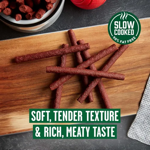 Vista 5 de Pup-Peroni Golosinas para perros, sabor a carne magra, 22.5 onzas, hechas con carne de res real, 90% libre de grasa