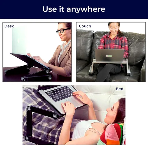 Vista 5 de Soporte para computadora portátil WorkEZ Executive, multifunción, ergonómico, soporte para computadora para la cama y el sillón, plegable, de altura