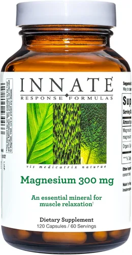 INNATE Response Formulas Magnesio 300 mg - Suplemento Mineral para Relajación Muscular - Vegetariano y Sin Gluten - 120 Cápsulas (60 Porciones)
