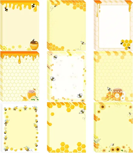 Notas Adhesivas de Regalo de Abeja - 9 PCS Regalos con Temática de Abeja Abejas Melíferas Blocs de Notas Autoadhesivas Lista de Tareas Blocs de Memo