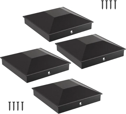 Vista 8 de HILLMASTER Tapas de poste de 4 x 4 para postes de valla de madera de 3.5 x 3.5 pulgadas, a prueba de agua, a prueba de rayos UV, duradero, cubierta