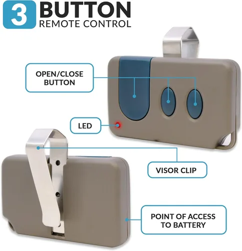 Vista 2 de Reemplazo remoto de puerta de garaje para Sears Craftsman (139.53681) 971LM (botón de aprendizaje rojo)