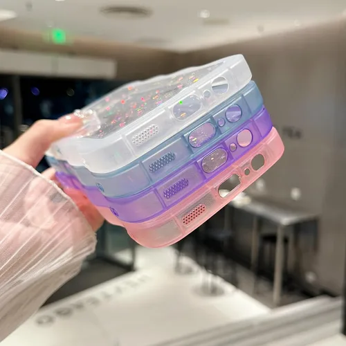 Vista 9 de ZTOFERA Funda protectora para Samsung Galaxy A14 4G/5G de 6.6", ondulada, con brillantina de estrella, poliuretano termoplástico transparente, suave