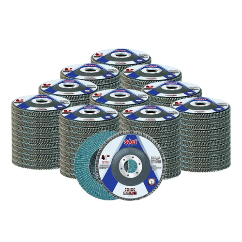 Vista 15 de Sali Paquete de 10 Discos de Láminas de Circonia Grano 40 de 4.5" x 7/8 Pulgadas Disco de Lijado Tipo Bisel #29 Grado Premium e Industrial Rueda