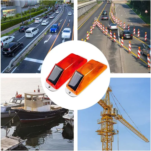 Vista 5 de Luz de advertencia solar estroboscópica lámpara de advertencia LED sensible, superbrillante, impermeable, IP65, control de luz inalámbrico, baliza