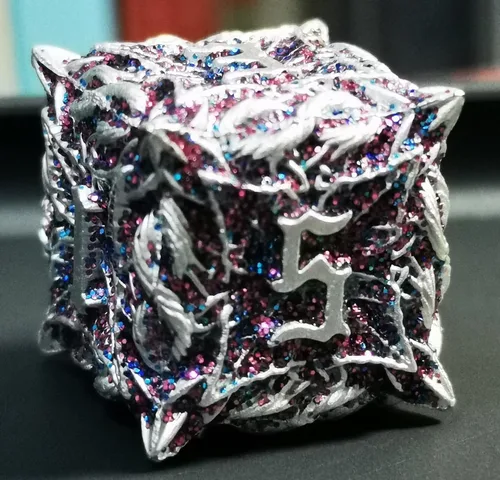 Juego de dados de metal DND Flash Magic Vine Leaf 7 piezas de dados poliédricos D&D aplicables a DunFgeons and Dragons Gift Juego de dados de rol