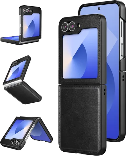 Vista 14 de Foluu para Samsung Galaxy Z Flip 5 5G Funda, Funda de Cuero, Cuero PU + Carcasa Rígida de PC Ultra Delgada Slim Duradera Funda Protectora