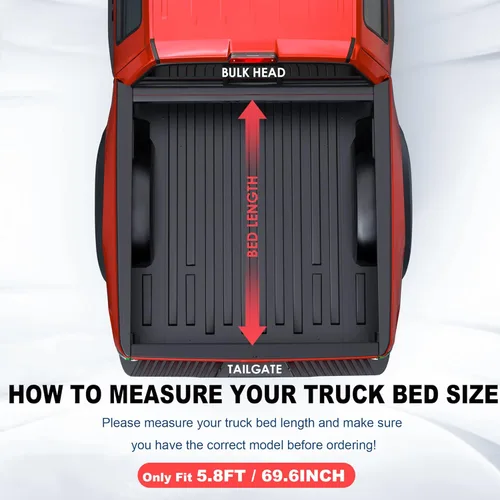 Vista 2 de MOSTPLUS - Funda de tonneau de fibra de vidrio de triple pliegue rígida para cama de camioneta, compatible con Chevrolet Silverado 1500 / GMC Sierra