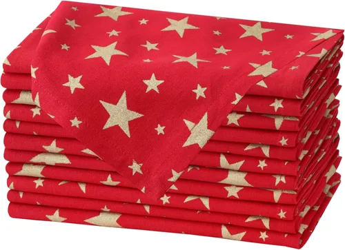 Vista 14 de COTTON CRAFT Servilletas rojas de Navidad, paquete de 12 servilletas de Rojo navideño