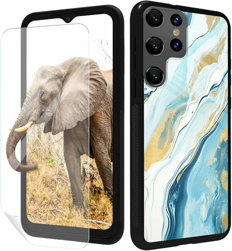 Vista 30 de for Samsung Galaxy A17 5G Phone Case 6.7" with Screen Protector Slim Tempered Glass Back Cover A Purple Cat Design Shockproof Protective Case for