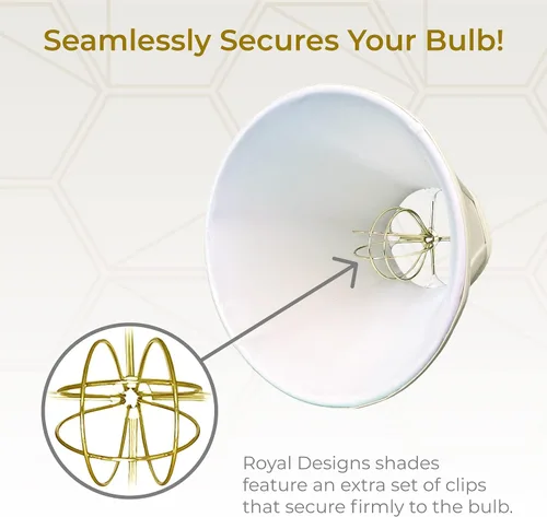 Vista 175 de Royal Designs, Inc. BS-707FC-6AGL Deep Empire Basic - Pantalla para lámpara con clip de llama, 3.5 x 6 x 5.75 pulgadas, color dorado antiguo