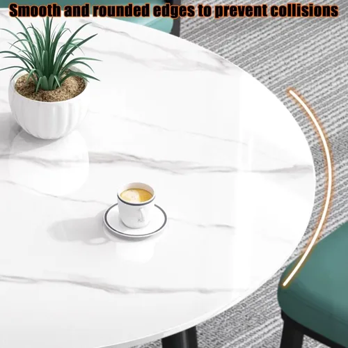 Vista 4 de YVYKFZD Juego de mesa y silla para sala de recepción de oficina, mesa de centro redonda simple para conferencias, juego de mesa de comedor de cocina