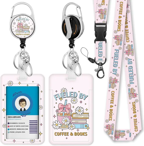 Vista 36 de Giancomics Soporte para tarjetas de identificación negro con cordón, cordones para insignias de identificación con carrete de insignia retráctil