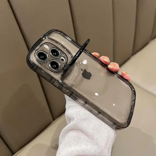 Vista 2 de Ownest Funda compatible con iPhone 11 con función atril transparente, diseño creativo con soporte para cámara para TPU delgado, a prueba de golpes