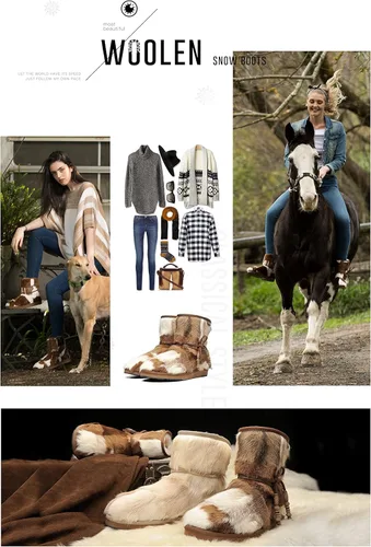 Vista 5 de AU&MU Womens Casual and Versatile Warm Simple Snow Boots