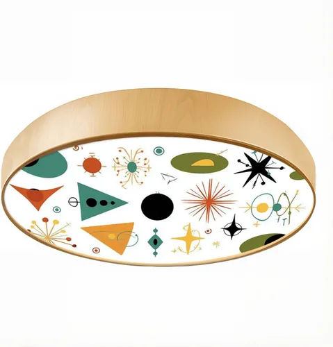 Flush Mount Ceiling Light Fixture Mid century shapes molecule nuclear age space colorful retro set Dimmable LED Close to Ceiling Light Fixtures